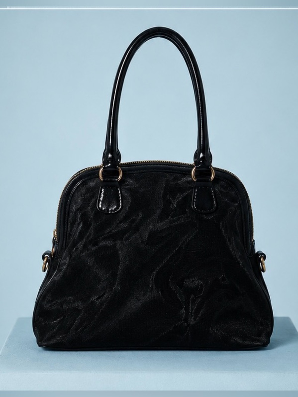 Valentino Garavani Petale Dome Tote Black Floral Appliqué Flower Tulle Mesh Bag🖤 - Picture 4 of 16